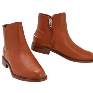 Franco Sarto Cognac Leather Ankle Boots Size 6.5M